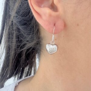 AROS DE PLATA MODELO CORAZONES COLGANTE