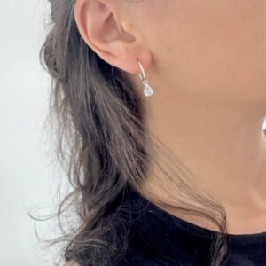 AROS DE PLATA MODELO CUBANO CON GOTA