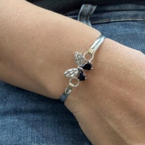 PULSERA DE PLATA CON ORO MODELO MARIPOSA NEGRA