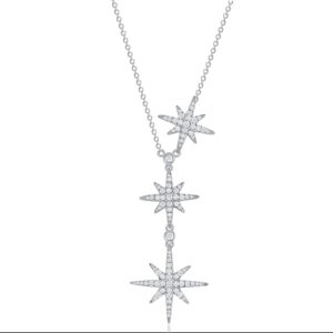 CORBATERO DE PLATA RODINADA MODELO ESTRELLAS