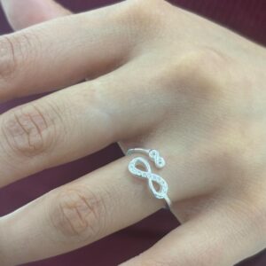 ANILLO DE PLATA RODINADA MODELO INFINITO