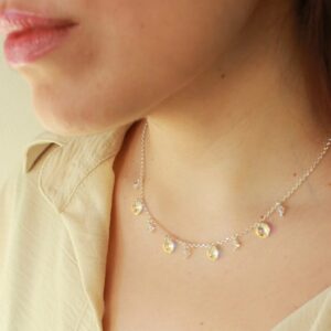 COLLAR DE PLATA CON CRISTAL EUROPEO MODELO "LUA"