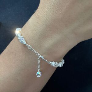 PULSERA DE CRISTAL EUROPEO Y PLATA 925 MODELO QUEEN