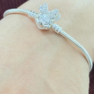 PULSERA DE ACERO BLANCO MODELO "MINNIE MOUSE"/ 18CM