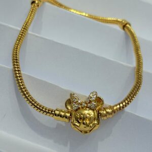 PULSERA DE ACERO DORADO MODELO "MINNIE MOUSE"/ 18CM