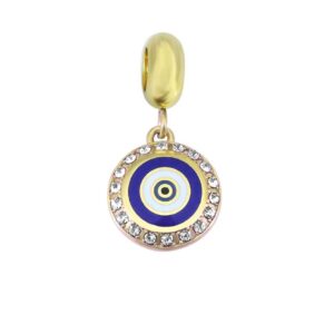 CHARMS DE ACERO DORADO MODELO OJO COLGANTE