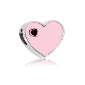 CHARMS DE ACERO MODELO CORAZON ROSA