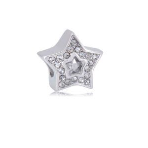 CHARMS DE ACERO MODELO ESTRELLA CALADO CON PIEDRAS