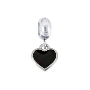 CHARMS DE ACERO MODELO CORAZON COLGANTE COLOR NEGRO