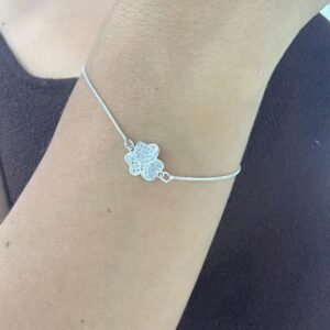 PULSERA DE PLATA RODINADA MODELO FLOR