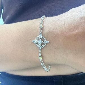 PULSERA DE PLATA CON ORO MODELO NUDO DE BRUJA