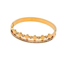 ESCLAVA DE ACERO ROSE CON TREBOLES