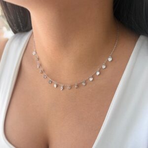 GARGANTILLA DE PLATA RODINADA MODELO CORAZONES