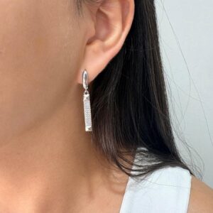 AROS DE PLATA RODINADA MODELO COLGANTE