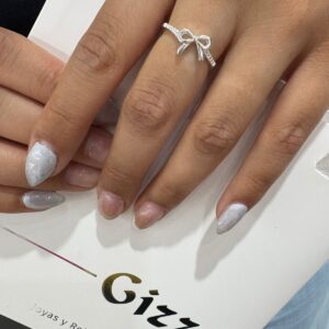 ANILLO DE PLATA RODINADA MODELO MOÑO N14