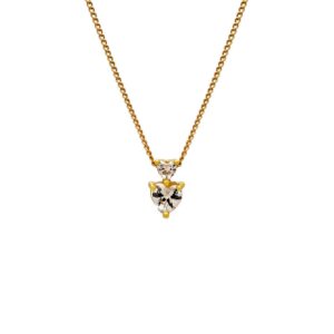 CONJUNTO DE ACERO DORADO MODELO CORAZON DOBLE