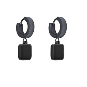 AROS DE ACERO NEGRO MODELO CUADRADO COLGANTE