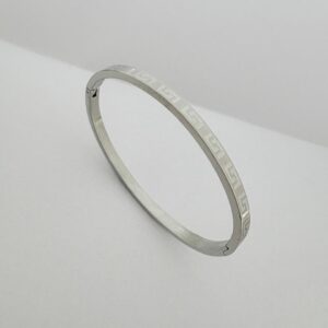 PULSERA DE ACERO MODELO ESCLAVA CON GUARDA GRIEGA