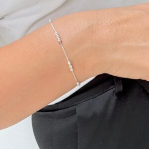 PULSERA DE PLATA MODELO ESFERAS INTERCALADAS
