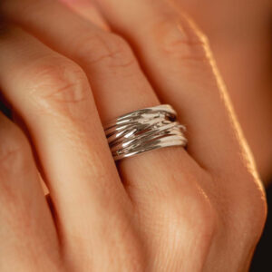 ANILLO DE PLATA LINEA DE DIOS MODELO HILO DE LA VIDA BOLD I