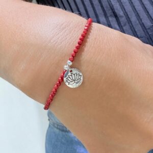 PULSERA de plata y cristal checo diseño con "FLOR DE LOTO"