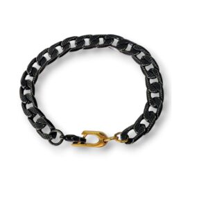 PULSERA DE ACERO NEGRO MODELO FÍGARO