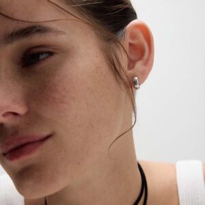 AROS DE PLATA RODINADA MODELO HIGGIE GRUESOS