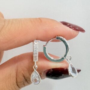 AROS DE ACERO BLANCO MODELO GOTA BLANCA