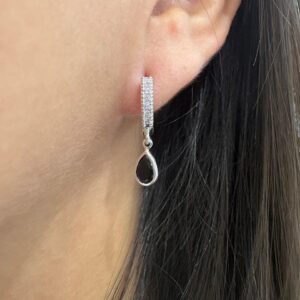 AROS DE ACERO BLANCO MODELO GOTA NEGRA