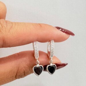 AROS DE ACERO BLANCO MODELO CORAZON NEGRO