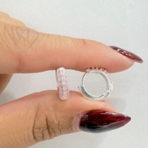 AROS DE ACERO BLANCO MODELO HUGGIES COLOR ROSA