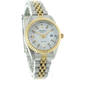 RELOJ TRESSA MODELO RYAN ACERO CON DORADO SUMERGIBLE