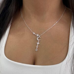 CORBATERO DE ACERO BLANCO MODELO ESTRELLA Y LUNA