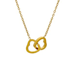 CONJUNTO DE ACERO DORADO MODELO CORAZONES