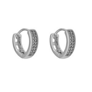 AROS DE ACERO MODELO HUGGIES CON STRASS 1CM