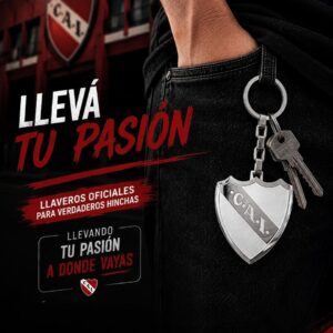 LLAVERO DE ACERO CON CUADRO DE FUTBOL INDEPENDIENTE