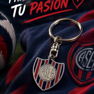 LLAVERO DE ACERO CON CUADRO DE FUTBOL SAN LORENZO