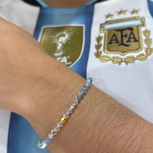 PULSERA DE CRISTAL EUROPEO Y PLATA MODELO ARGENTINA