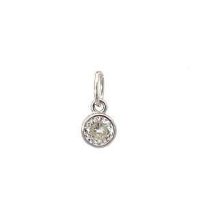 DIJE LINEA AMELIE DE PLATA RODINADA MODELO PIEDRA BLANCA