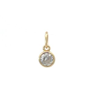 DIJE LINEA AMELIE DE PLATA RODINADA EN DORADO MODELO PIEDRA