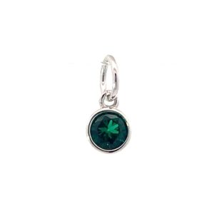 DIJE LINEA AMELIE DE PLATA RODINADA MODELO PIEDRA VERDE