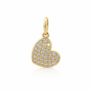 DIJE LINEA AMELIE DE PLATA RODINADA EN DORADO MODELO CORAZON INCLINADO