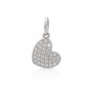 DIJE LINEA AMELIE DE PLATA RODINADA MODELO CORAZON INCLINADO