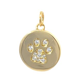 DIJE AMELIE DE PLATA RODINADA EN DORADO MODELO HUELLA