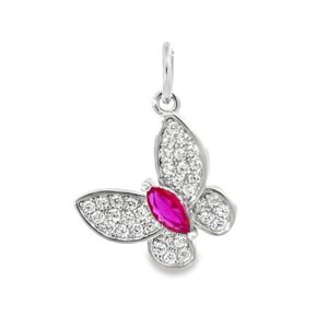 DIJE AMELIE DE PLATA RODINADA MODELO MARIPOSA