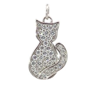 DIJE LINEA AMELIE DE PLATA RODINADA MODELO SILUETA DE GATITO