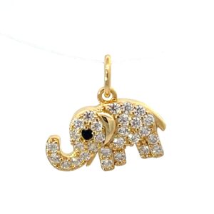 DIJE LINEA AMELIE DE PLATA RODINADA EN DORADO MODELO ELEFANTE