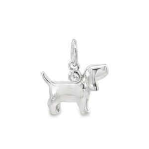 DIJE LINEA AMELIE DE PLATA RODINADA MODELO PERRITO