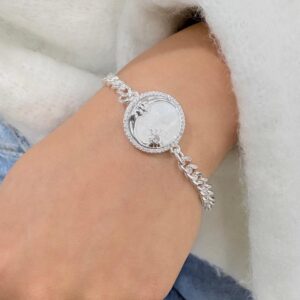 PULSERA DE ACERO BLANCO MODELO LUNA CON ESTRELLA