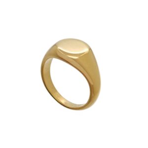 ANILLO DE ACERO DORADO MODELO TIPO SELLO